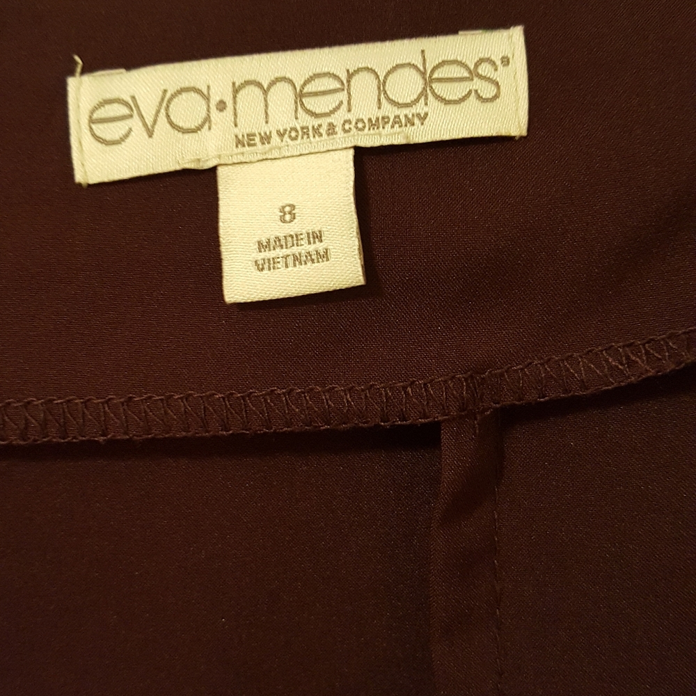 New York & Company Burgundy Midi Pencil Skirt - Picture 5 of 8